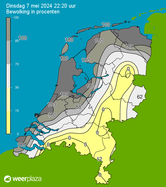 Klik voor actuele bewolking in Nederland